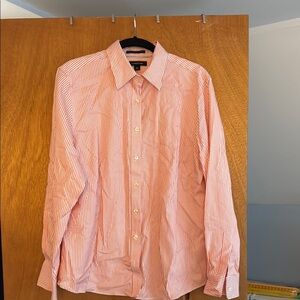 Lands' End Pink Long Sleeve Blouse Classic Collar
